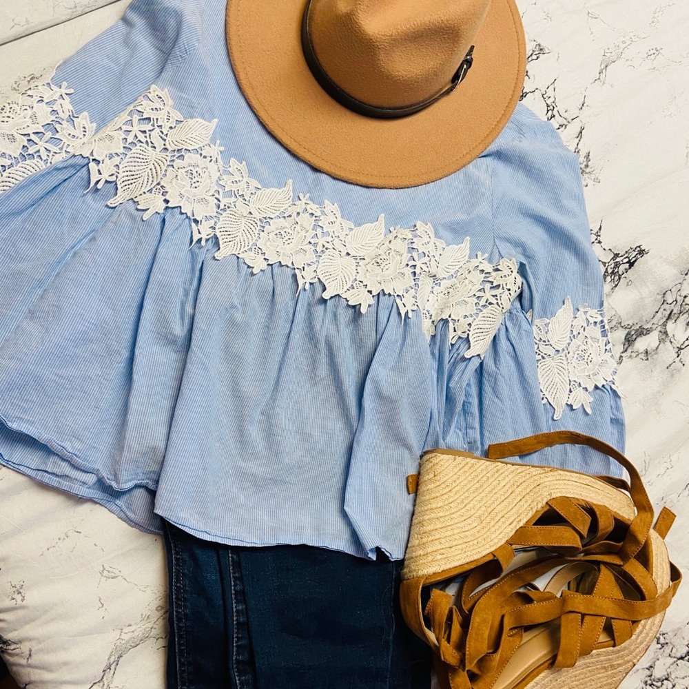 Blue Lace crop top